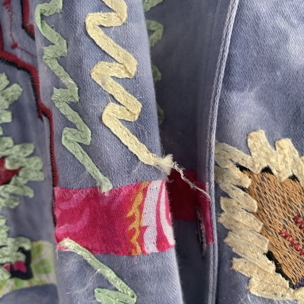 Norm Thompson Women's 2x Jacket Abstract Design Tie Die Ribbon Embroidered Artsy - Picture 6 of 7